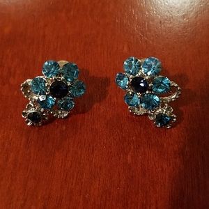 Turquoise blue crystal earrings